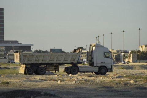 Heavy-duty dump trailer used for commercial hauling